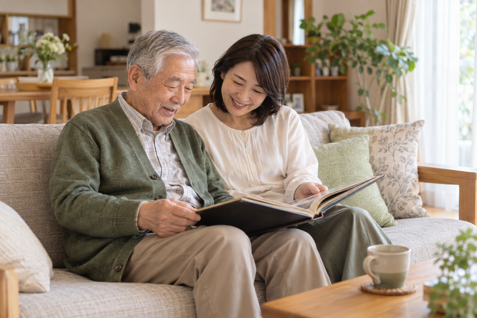 ご家族とご自宅でくつろぐ様子(イメージ)